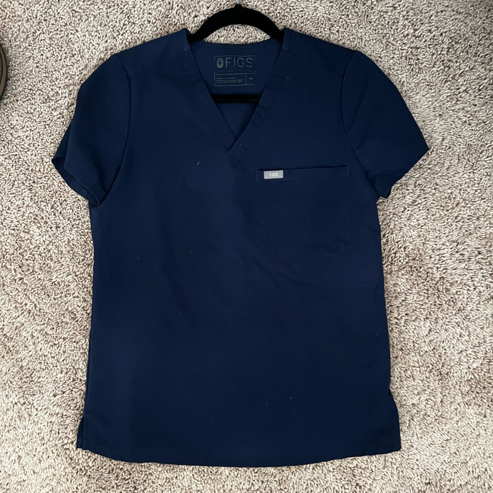 FIGS Navy Blue Catarina Scrub Top